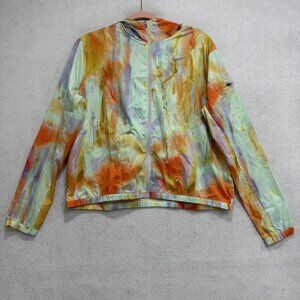 Nike Running Jacket Womens Medium Tie Dye Hooded Full Zip Windbreaker DM7771-379